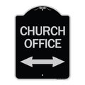 Signmission Church Parking W/ Bidirectional Arrow Heavy-Gauge Aluminum Sign, 24" x 18", BS-1824-24273 A-DES-BS-1824-24273